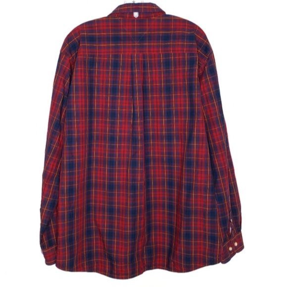 TOMMY HILFIGER Red Plaid Classic Fit Button Down Shirt - Picture 3 of 6